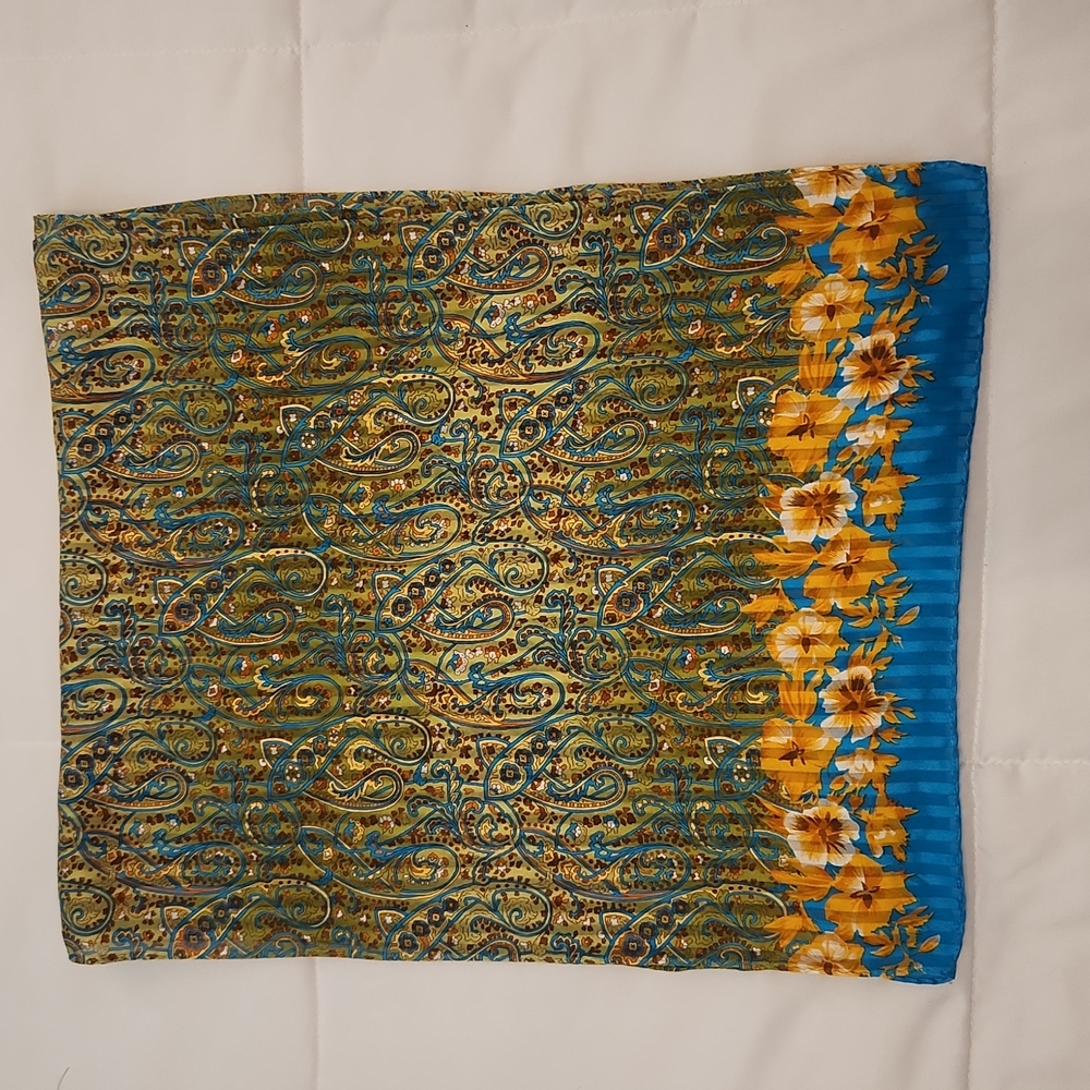 Floral and Paisley Scarf 13"x 65"